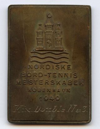 Denmark Sport Medal Nordic Table Tennis Championship Copenhagen 1949