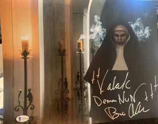 Bonnie Aarons The Nun Auto Signed 11x14 Photo Valak The Conjuring Beckett Coa3