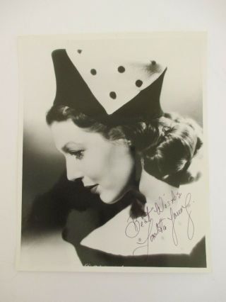 Signed Loretta Young 8x10 " Photo Autographed Picture Movie Actress Black & White