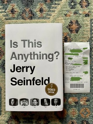 Jerry Seinfeld Signed - Is This Anything Book Autograph First Edition Authentic
