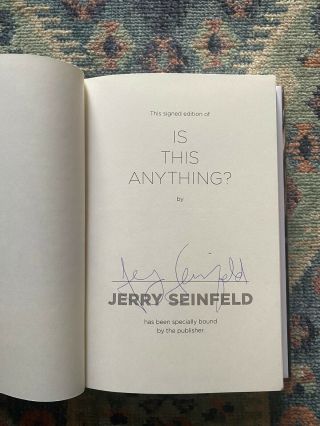 Jerry Seinfeld Signed - Is This Anything Book Autograph First Edition AUTHENTIC 2