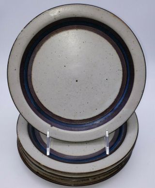 (5) Otagiri Mid Century Modern Stoneware Horizon Salad Plates 8.  25 " Japan