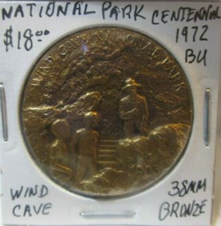 Token: National Park Cent,  1972,  Wind Cave,  38mm Bronze