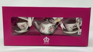 Royal Albert Cheeky Pink Mini Teapot With Teacup & Saucer Ornaments Box