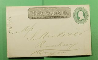 Dr Who 1872 San Francisco Ca Wells Fargo Stationery To Or Plus Letter F61654
