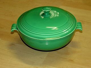 Vintage Fiesta Fiestaware 2 Light Green Covered Casserole With Lid
