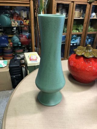 Vintage 14” Royal Haeger Usa Rg120 Vase Matte Green Mid Century Large