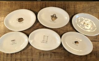 Rae Dunn By Magenta Vintage French Oval Plates Set Of 6 Approx.  8 " X 5 " Htf