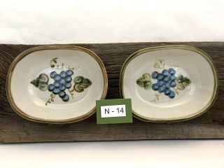 John B Taylor Ceramics Vintage Grape 8¾” Oval Vegetable Bowls