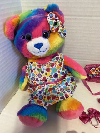 Build A Bear - Rainbow Tie - Dye Bear Smallfrys With Clothes And Accessories 2