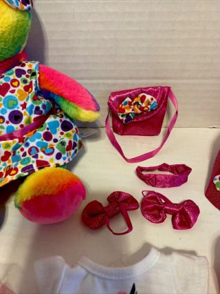Build A Bear - Rainbow Tie - Dye Bear Smallfrys With Clothes And Accessories 3