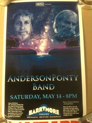 Andersonponty Band Poster - Signed By Jon Anderson & Jean Luc Ponty (yes) Rare