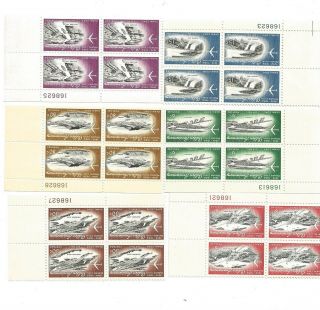 U S Stamps Scott C36 - 41 Canal Zone Us Possessions Plate Blocks Cv 67.  50