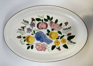 Vtg Stangl Pottery Fruit & Flowers 14 3/4 " Large Oval Serving Platter Trenton Nj