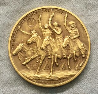 Maco.  Frederic Remington " Coming Through The Rye " Gold - Plated Medal,  1971