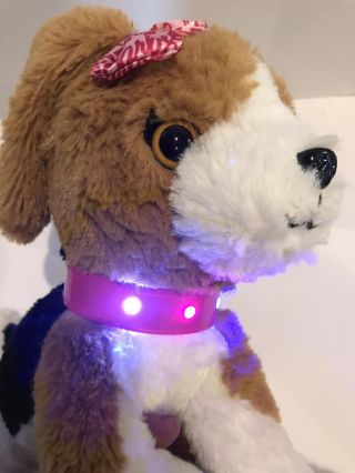 Mattel Barbie Plush Stuffed Talking Puppy Dog W/ Lighted Collar Pet Vet