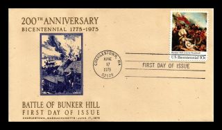 Dr Jim Stamps Us Battle Bunker Hill Bicentennial Unsealed Fdc Patriot Cover