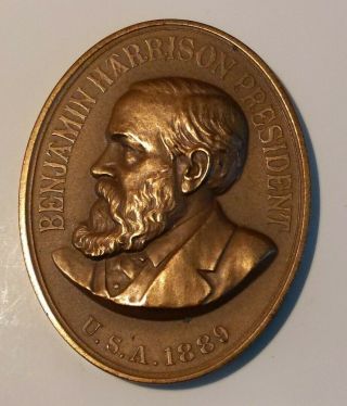 Benjamin Harrison President Usa 1889 Peace Medallion / Token Commemorative