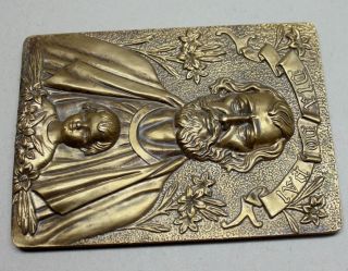 FATHER ' s DAY Great Relief Large Bronze Medal/ Medallion By Cabral Antunes 3