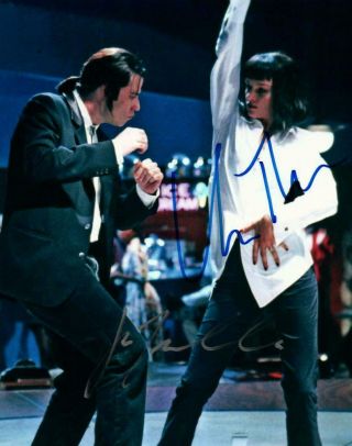 John Travolta Uma Thurman Autographed Signed 8x10 Photo Picture Pic,