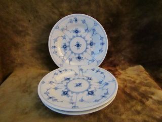 Vtg.  Set Of (3) Royal Copenhagen Blue Fluted 5 1/2 " Plates No.  182/2nd Quality