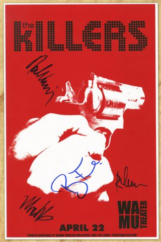 The Killers Autographed Concert Poster 2009 Mark Stoermer,  Brandon Flowers