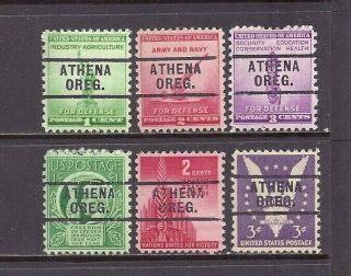 Oregon Precancels: Full Set Of War Defense - Athena 729