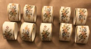 Set 10 Vintage Noritake Ivory China " Homage " Pattern 7236 Napkin Rings Retired