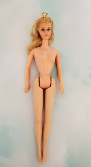 Vtg 1975 1976 Ballerina Doll Barbie 9093 Platinum Blonde Nude W Crown