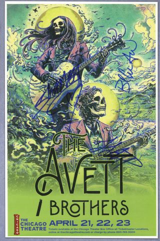 The Avett Brothers Autographed Concert Poster 2016 Seth Avett,  Scott Avett