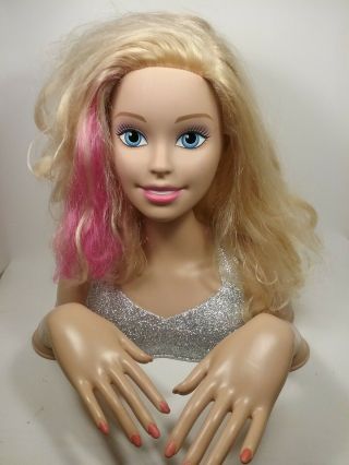 Barbie Doll Styling Head Bust Mattel 2013 Just Play 2016 Hands Nails Swivel Big