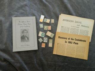 C1954 The Jefferson Davis Postage Stamp Issues Of The Confederacy Maples - Plus