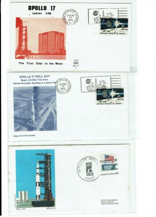 Apollo 17 Roll - Out 8/28/1972 Space 5 Diff Covers Florida