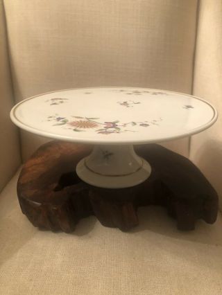 Richard Ginori Italy Oriente Gilt Floral Porcelain Footed Cake Plate Stand 4” H