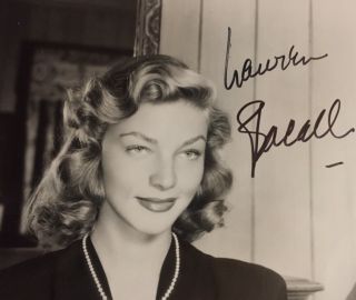 Lauren Bacall Autographed Vintage 8x10 Photo.  W/coa