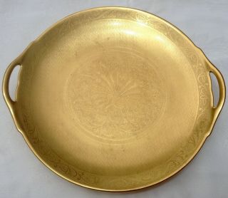 Rare Gold Encrusted Peacock 2 Handled Serving Plate Thomas Bavaria Pickard 1919