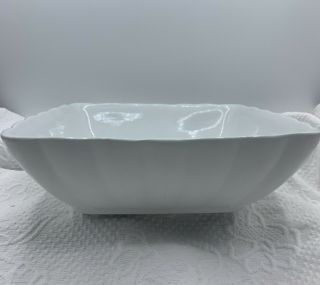 1800’s ANTIQUE WHITE Ironstone SQUARE SCALLOPED SERVING DISH 3 of 5 LISTED 9.  25” 2