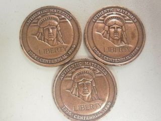 Vintage Statue Of Liberty Authentic Materials Centennial 1886 - 1986 Medal Coin