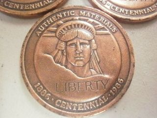 Vintage Statue of Liberty Authentic Materials Centennial 1886 - 1986 MEDAL COIN 2