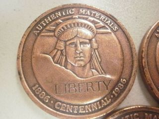 Vintage Statue of Liberty Authentic Materials Centennial 1886 - 1986 MEDAL COIN 3