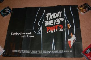 Adrienne Hill In Friday The 13th Part 2 (1981) - Very Rare Orig.  Uk Quad Poster