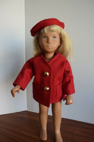 Red Wool Felt Jacket And Tam For Your 16 " Sasha Doll