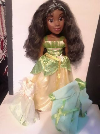 Disney Princess And Me 18 " Tiana Doll With Sleepwear