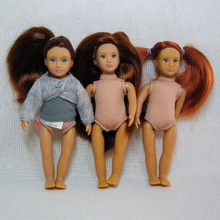 Our Generation 6 " Mini Dolls Ayla,  Lana & Kendra Redhead With Freckles