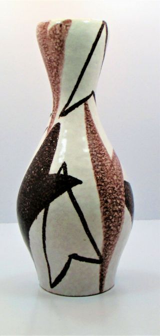 Italian Alvino Bagni Small Geometric Vase Mid Century Pottery Ceramic Signed