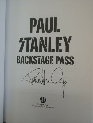 Paul Stanley Signed Book - Backstage Pass - Kiss