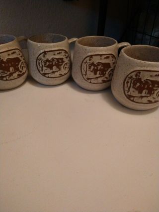 Set Of 4 Onion River Pottery Mugs Champlain Mill