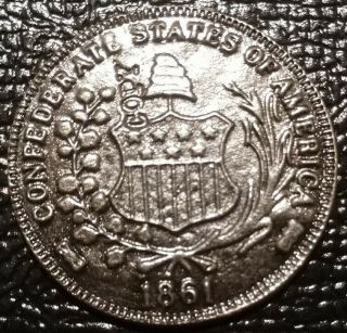1861 Confederate States Of America Half Dollar Medal Token Civil War Csa Coin