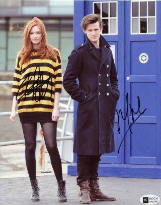 Dr Who Series Hand Signed Matt Smith & Karen Gillan 10x8 Photo Koch