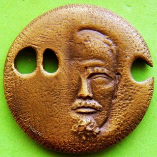 Communist Revolutionary Politician Vladimir Lenin Unusual Shape Bronze Medal